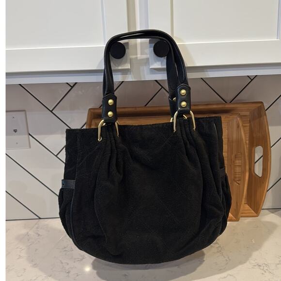 Juicy Couture iconic padlock day shoulder tote bag black terry cloth Y2K it Girl - Picture 2 of 6